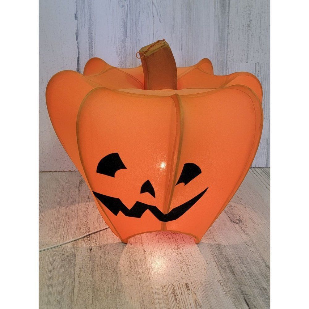 Trendmasters 1998 fabric light up jack-o'-lantern pumpkin Halloween